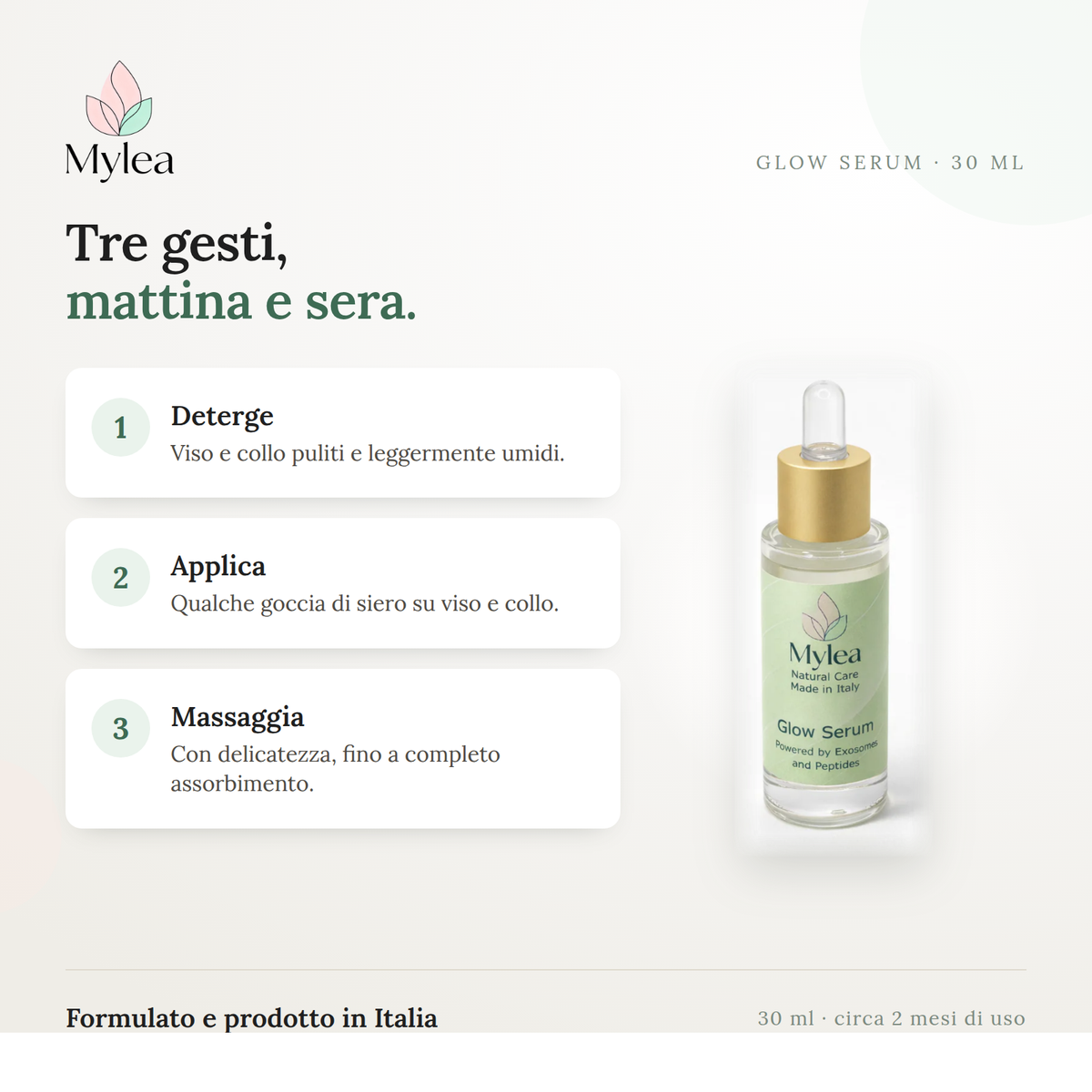 Glow Serum – Siero Viso con Esosomi, Peptidi e Acido Ialuronico
