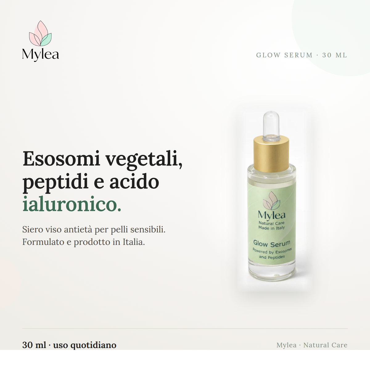 Glow Serum – Siero Viso con Esosomi, Peptidi e Acido Ialuronico