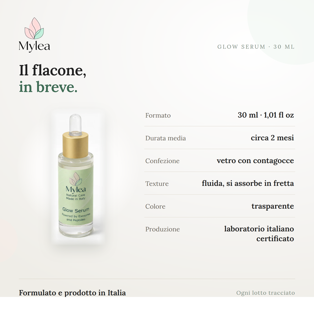 Glow Serum – Siero Viso con Esosomi, Peptidi e Acido Ialuronico