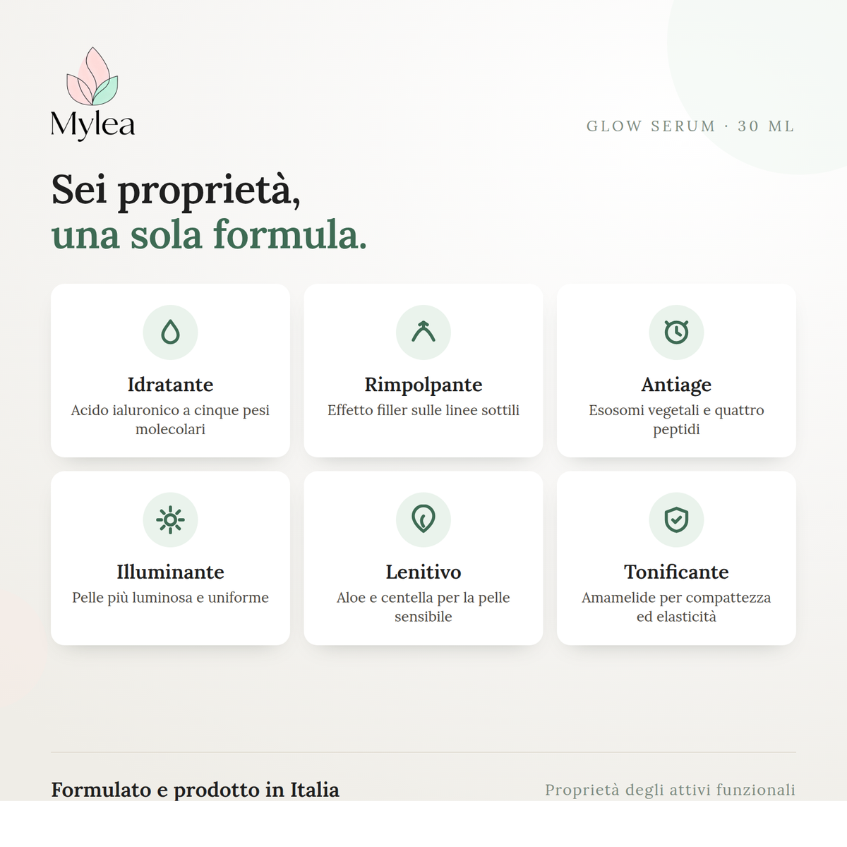 Glow Serum – Siero Viso con Esosomi, Peptidi e Acido Ialuronico
